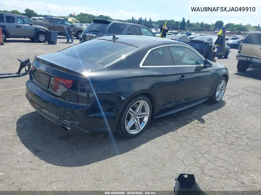 2018 Audi A5 2.0T Premium VIN: WAU8NAF5XJA049910 Lot: 45446269