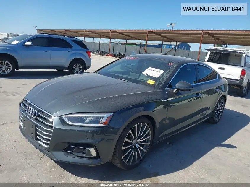 2018 Audi A5 2.0T Premium VIN: WAUCNCF53JA018441 Lot: 45489909