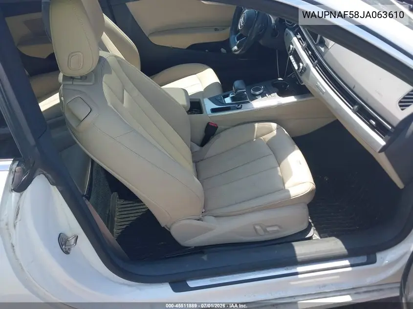 2018 Audi A5 2.0T Premium VIN: WAUPNAF58JA063610 Lot: 45511889