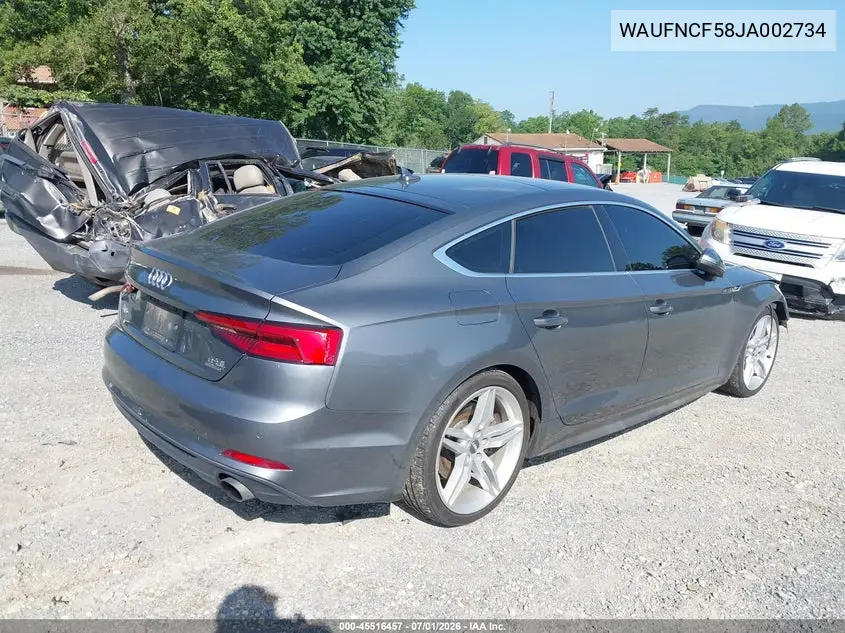 2018 Audi A5 2.0T Premium VIN: WAUFNCF58JA002734 Lot: 45516457