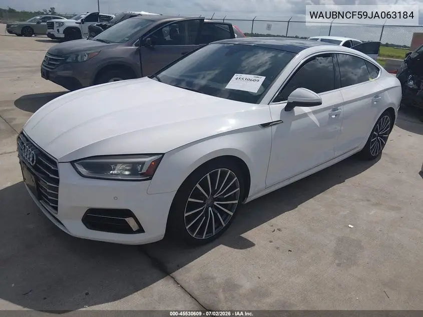 2018 Audi A5 2.0T Premium VIN: WAUBNCF59JA063184 Lot: 45530609