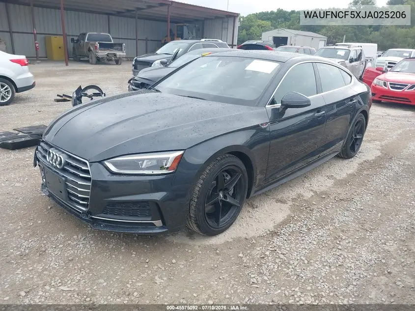 2018 Audi A5 2.0T Premium VIN: WAUFNCF5XJA025206 Lot: 45575092