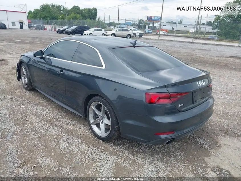 2018 Audi A5 2.0T Premium VIN: WAUTNAF53JA061553 Lot: 45579314