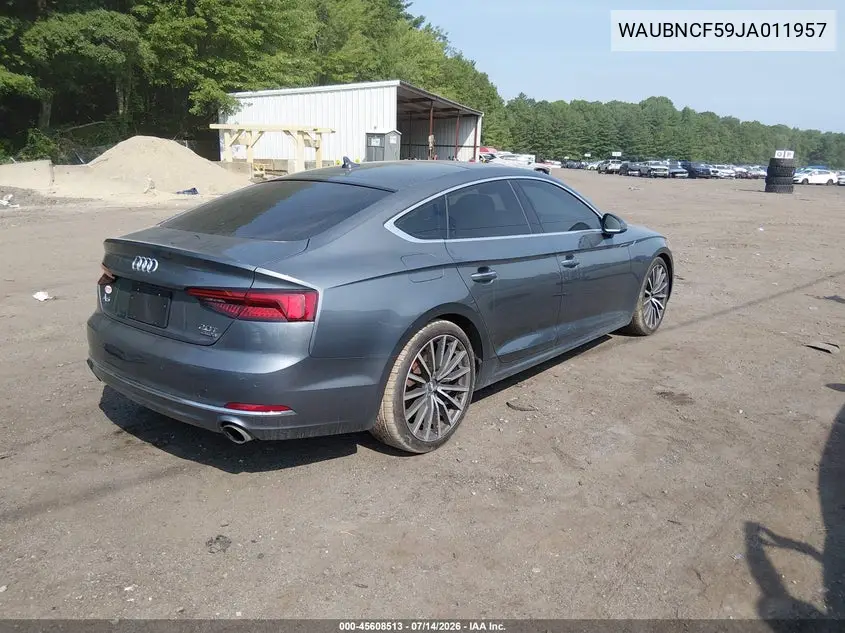 2018 Audi A5 2.0T Premium VIN: WAUBNCF59JA011957 Lot: 45608513