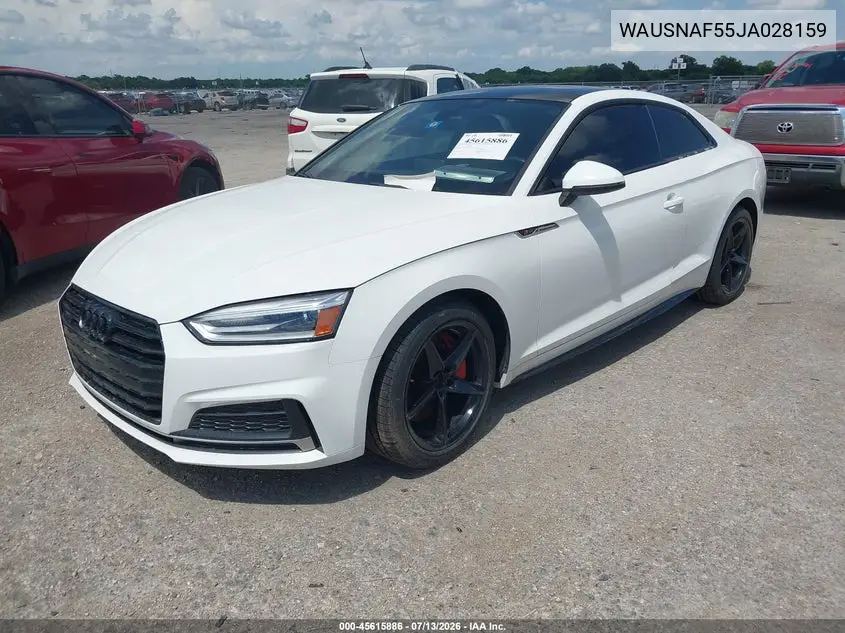 2018 Audi A5 2.0T Premium VIN: WAUSNAF55JA028159 Lot: 45615886