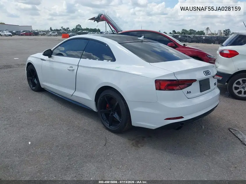 2018 Audi A5 2.0T Premium VIN: WAUSNAF55JA028159 Lot: 45615886