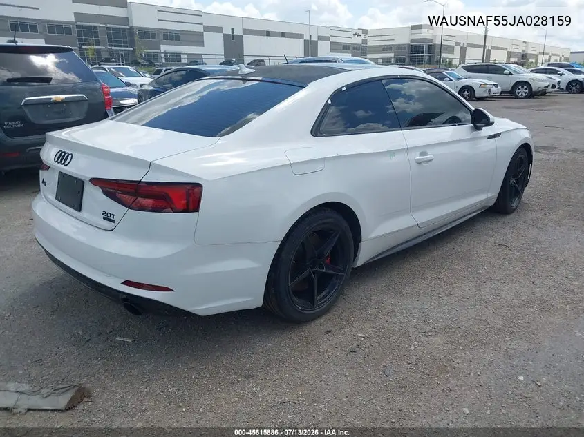 2018 Audi A5 2.0T Premium VIN: WAUSNAF55JA028159 Lot: 45615886