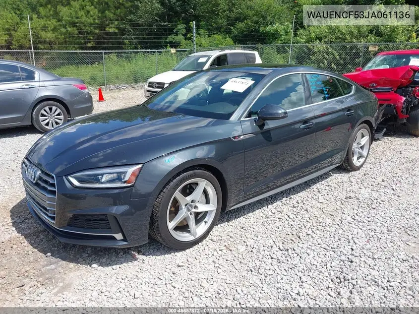 2018 Audi A5 2.0T Premium VIN: WAUENCF53JA061136 Lot: 45657872