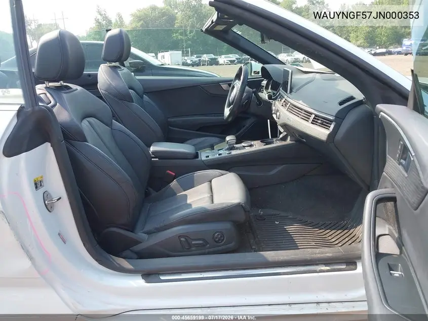 2018 Audi A5 2.0T Premium VIN: WAUYNGF57JN000353 Lot: 45659199