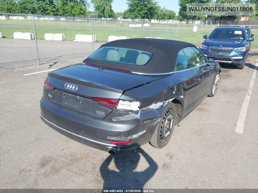 2018 Audi A5 2.0T Premium VIN: WAUYNGF55JN015806 Lot: 45674432