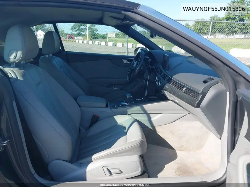2018 Audi A5 2.0T Premium VIN: WAUYNGF55JN015806 Lot: 45674432