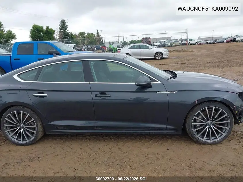 2019 Audi A5 Prestige VIN: WAUCNCF51KA009092 Lot: 30092790