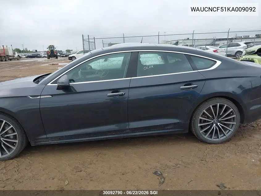 2019 Audi A5 Prestige VIN: WAUCNCF51KA009092 Lot: 30092790