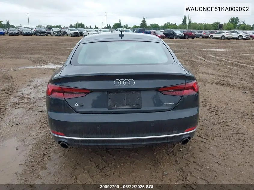 2019 Audi A5 Prestige VIN: WAUCNCF51KA009092 Lot: 30092790
