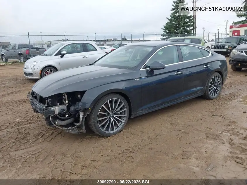 2019 Audi A5 Prestige VIN: WAUCNCF51KA009092 Lot: 30092790