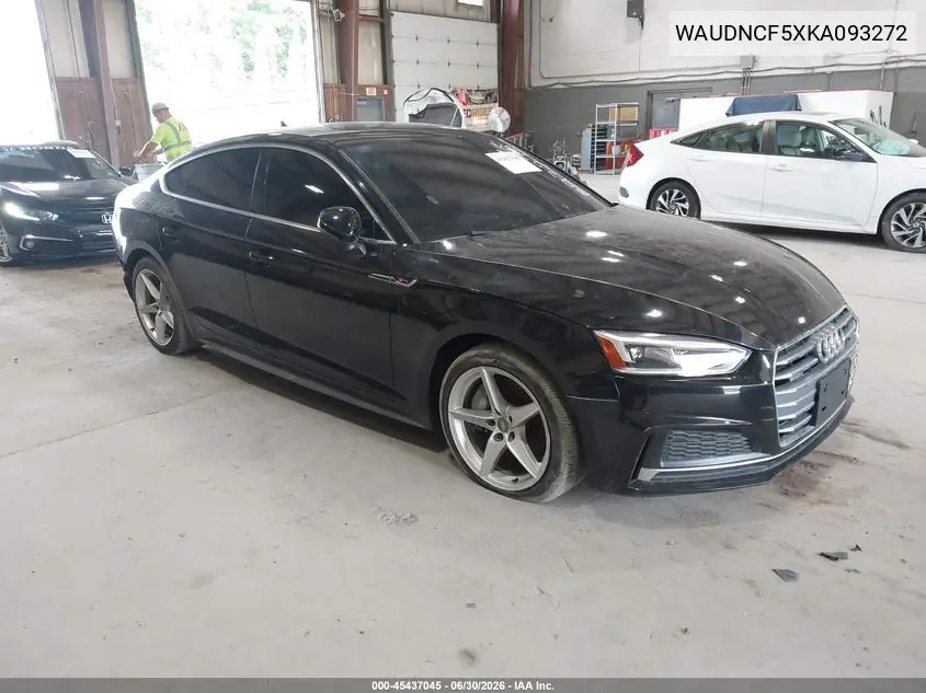 2019 Audi A5 45 Premium VIN: WAUDNCF5XKA093272 Lot: 45437045