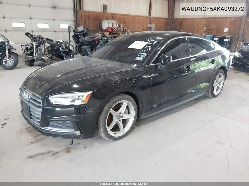 2019 Audi A5 45 Premium VIN: WAUDNCF5XKA093272 Lot: 45437045