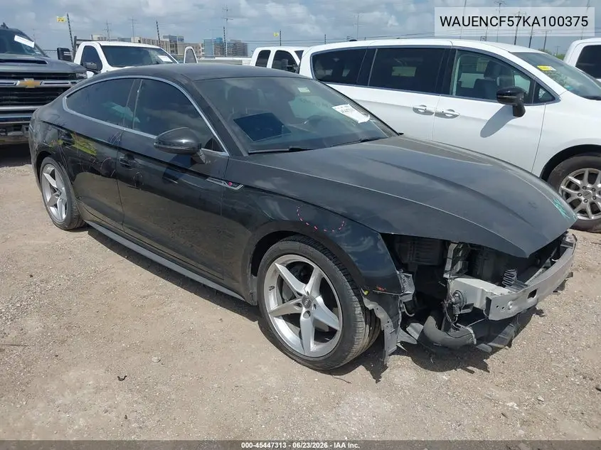 2019 Audi A5 45 Premium VIN: WAUENCF57KA100375 Lot: 45447313