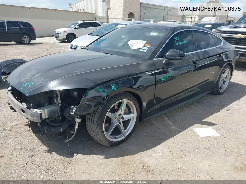 2019 Audi A5 45 Premium VIN: WAUENCF57KA100375 Lot: 45447313