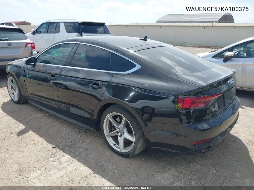 2019 Audi A5 45 Premium VIN: WAUENCF57KA100375 Lot: 45447313