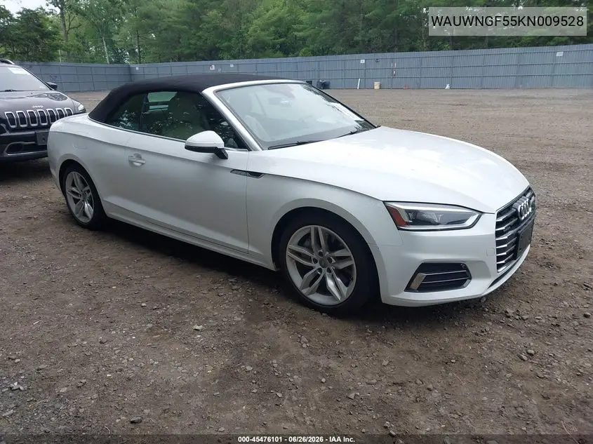 2019 Audi A5 45 Premium VIN: WAUWNGF55KN009528 Lot: 45476101