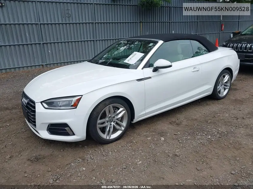 2019 Audi A5 45 Premium VIN: WAUWNGF55KN009528 Lot: 45476101