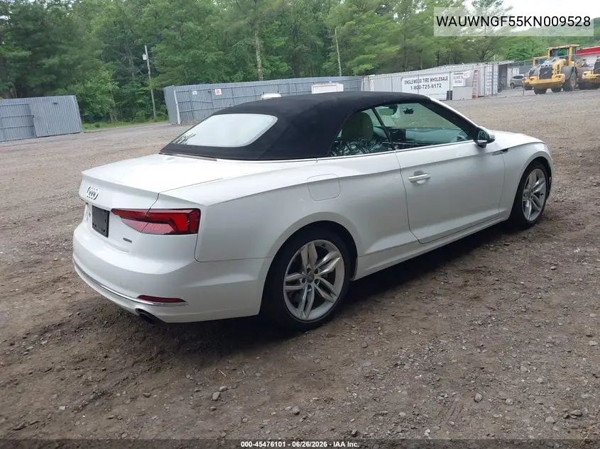 2019 Audi A5 45 Premium VIN: WAUWNGF55KN009528 Lot: 45476101