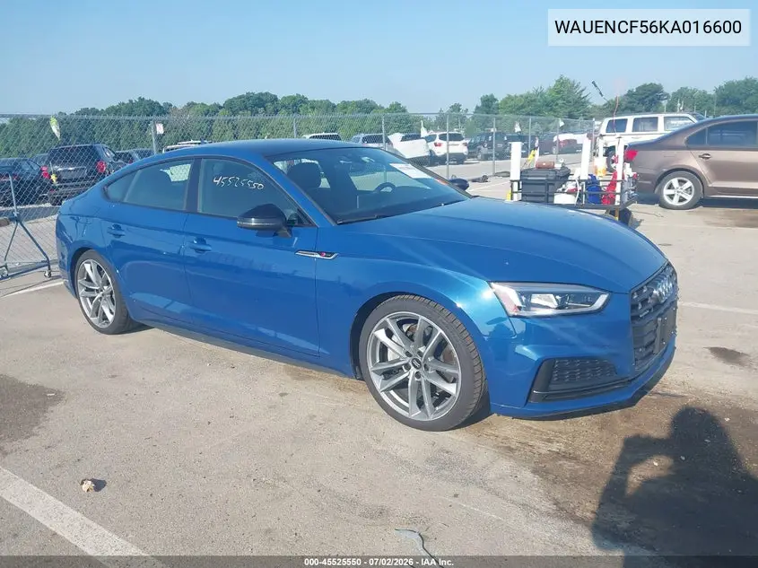 2019 Audi A5 45 Premium VIN: WAUENCF56KA016600 Lot: 45525550