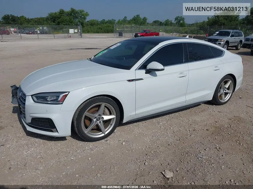 2019 Audi A5 45 Premium VIN: WAUENCF58KA031213 Lot: 45529643