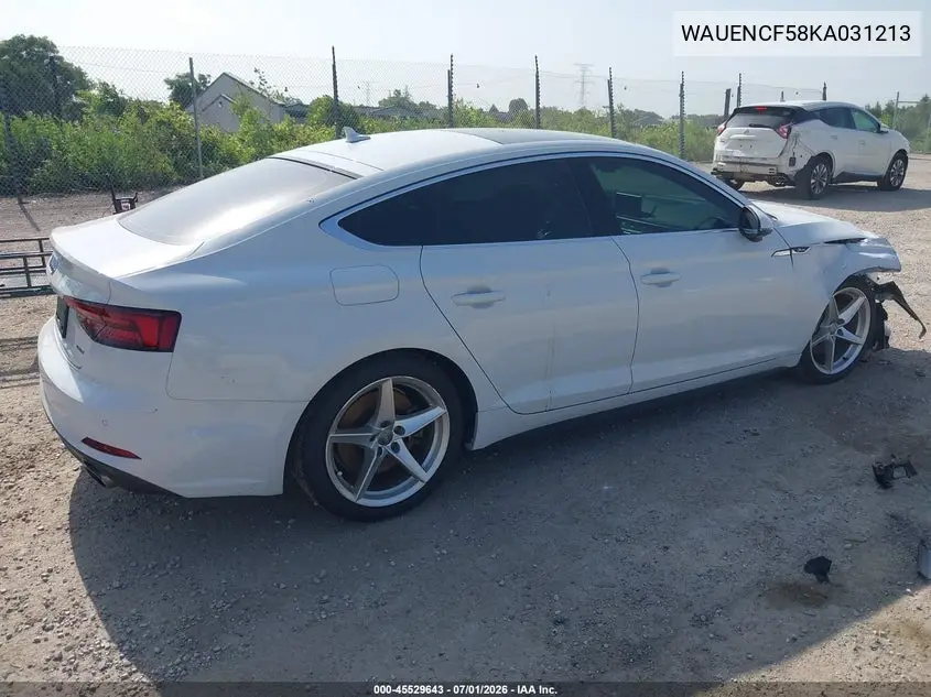 2019 Audi A5 45 Premium VIN: WAUENCF58KA031213 Lot: 45529643