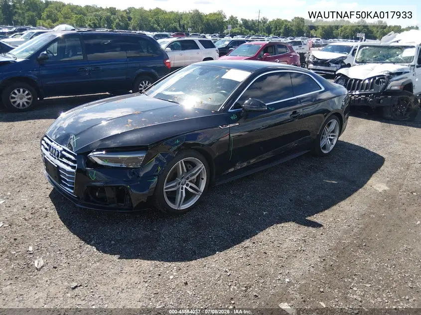 2019 Audi A5 45 Premium VIN: WAUTNAF50KA017933 Lot: 45564037