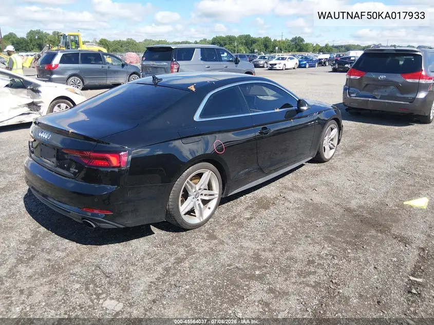 2019 Audi A5 45 Premium VIN: WAUTNAF50KA017933 Lot: 45564037