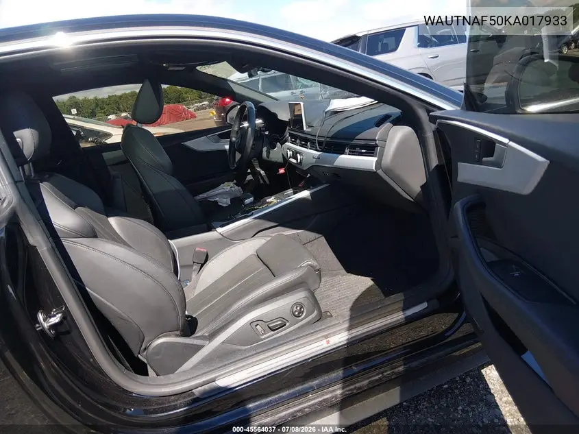 2019 Audi A5 45 Premium VIN: WAUTNAF50KA017933 Lot: 45564037