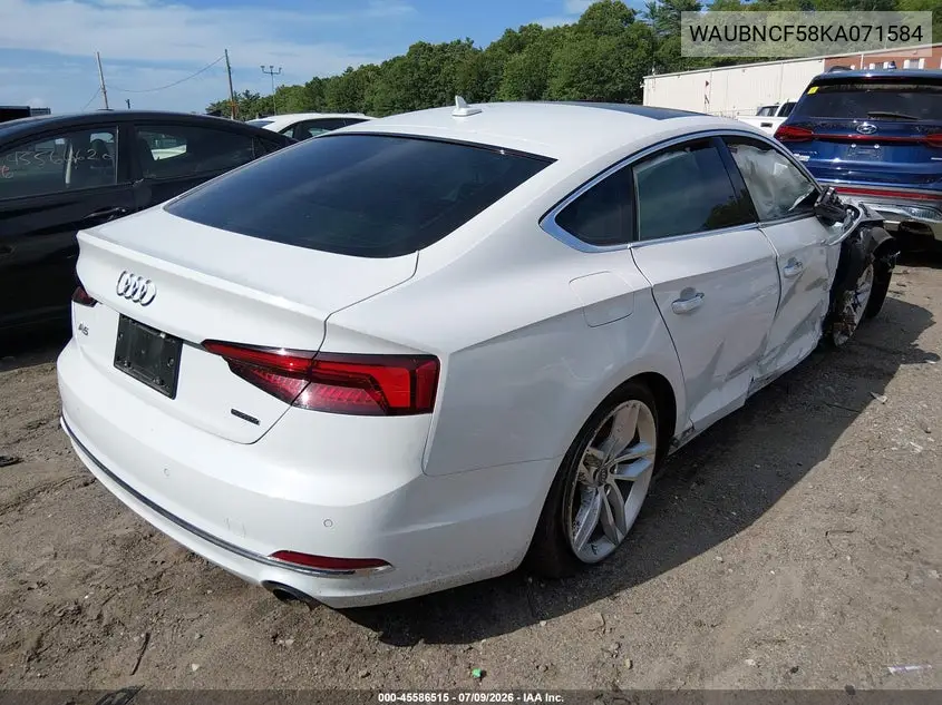 2019 Audi A5 45 Premium VIN: WAUBNCF58KA071584 Lot: 45586515