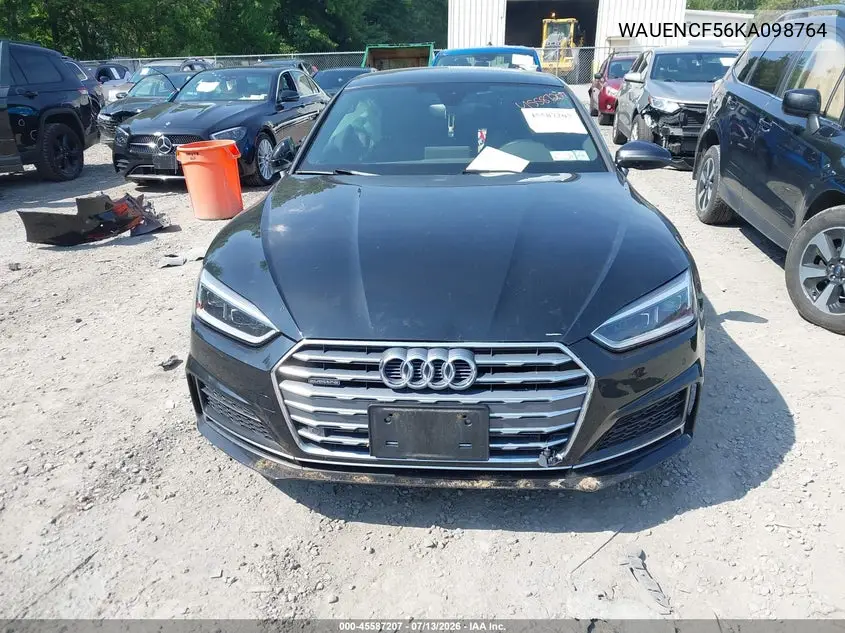 2019 Audi A5 45 Premium VIN: WAUENCF56KA098764 Lot: 45587207