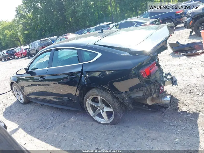 2019 Audi A5 45 Premium VIN: WAUENCF56KA098764 Lot: 45587207