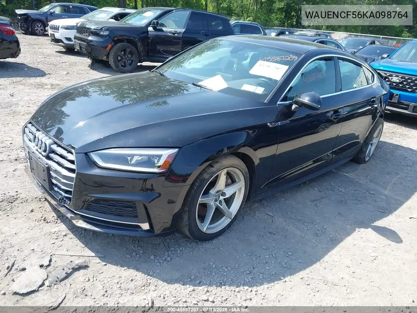 2019 Audi A5 45 Premium VIN: WAUENCF56KA098764 Lot: 45587207