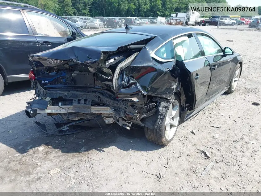 2019 Audi A5 45 Premium VIN: WAUENCF56KA098764 Lot: 45587207