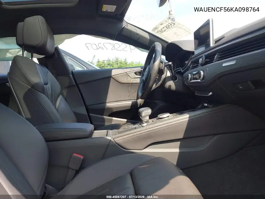 2019 Audi A5 45 Premium VIN: WAUENCF56KA098764 Lot: 45587207