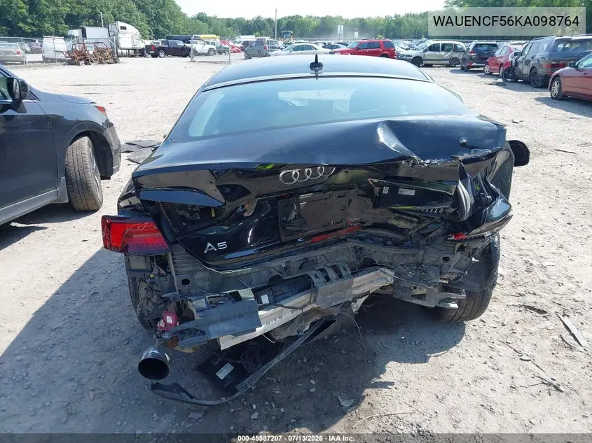 2019 Audi A5 45 Premium VIN: WAUENCF56KA098764 Lot: 45587207