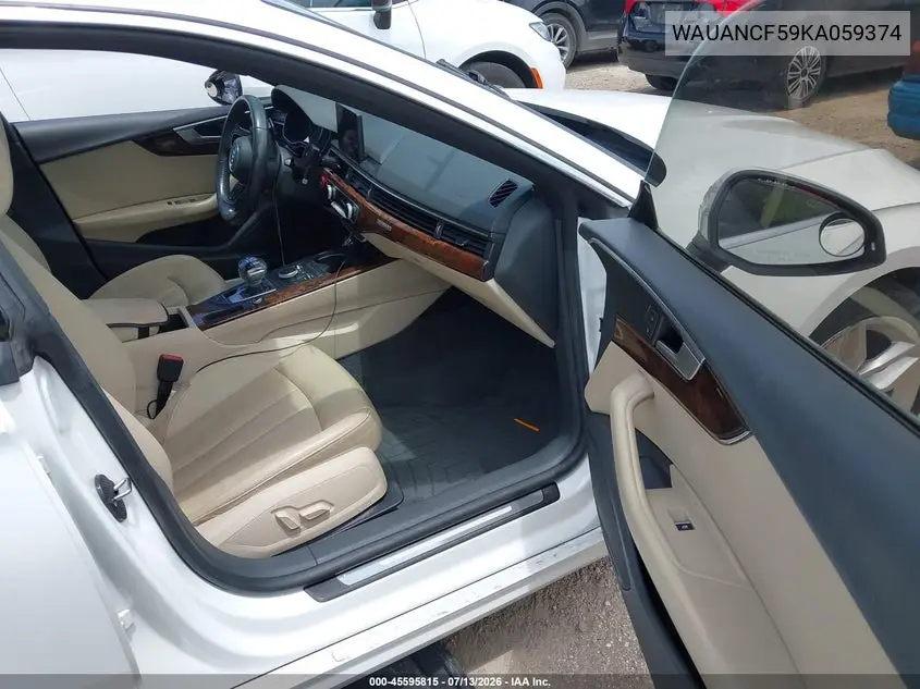 2019 Audi A5 45 Premium VIN: WAUANCF59KA059374 Lot: 45595815