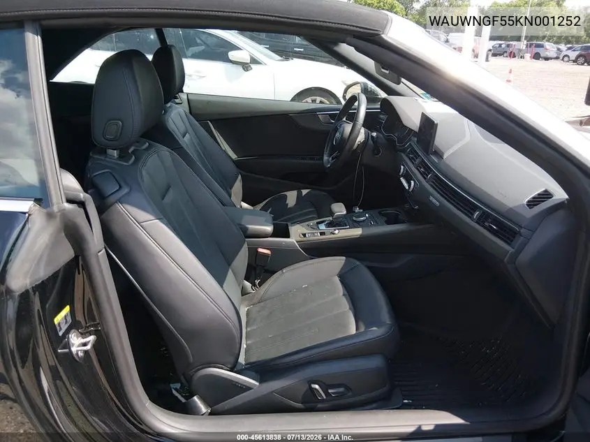 2019 Audi A5 45 Premium VIN: WAUWNGF55KN001252 Lot: 45613838