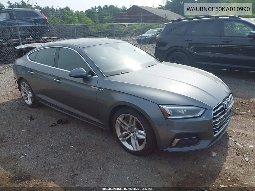 2019 Audi A5 45 Premium VIN: WAUBNCF50KA010990 Lot: 45623164