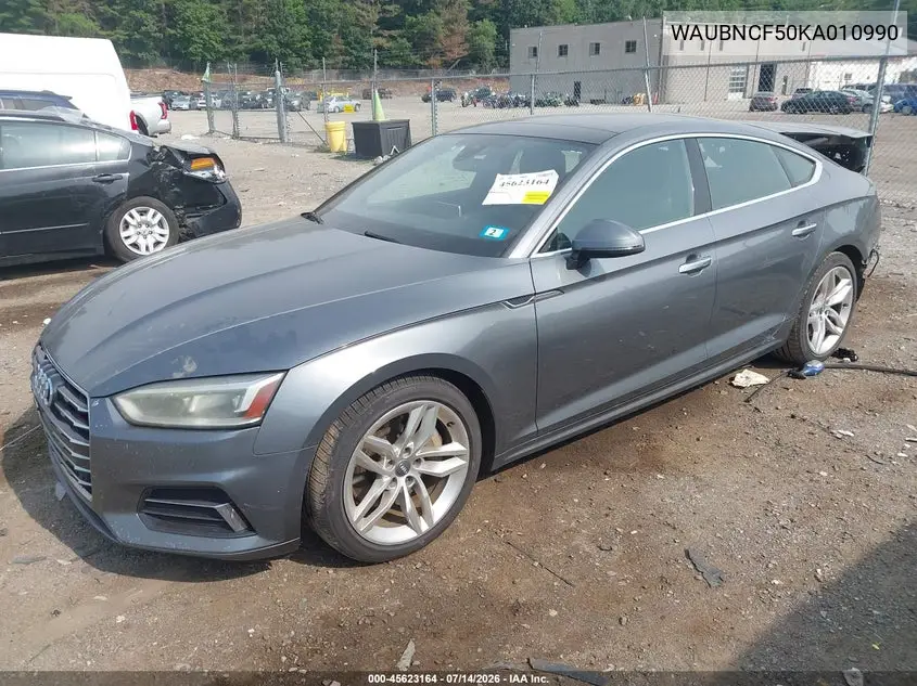 2019 Audi A5 45 Premium VIN: WAUBNCF50KA010990 Lot: 45623164