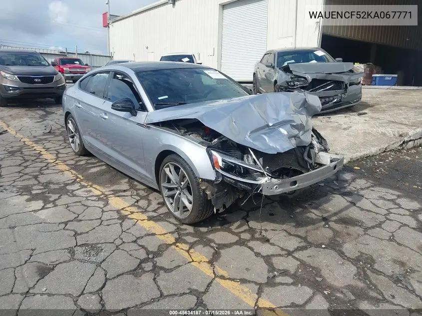 2019 Audi A5 45 Premium VIN: WAUENCF52KA067771 Lot: 45634187