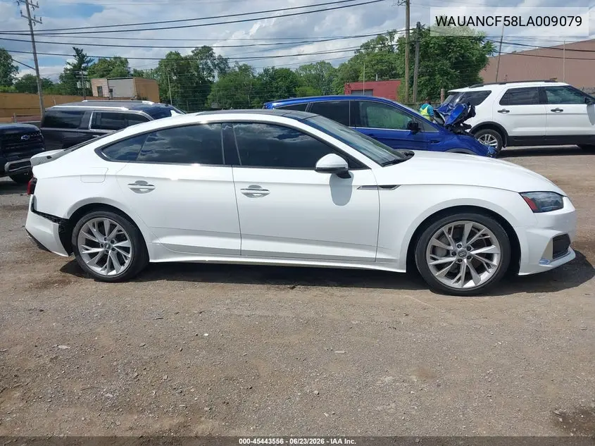 2020 Audi A5 Sportback Premium 45 Tfsi Quattro S Tronic VIN: WAUANCF58LA009079 Lot: 45443556