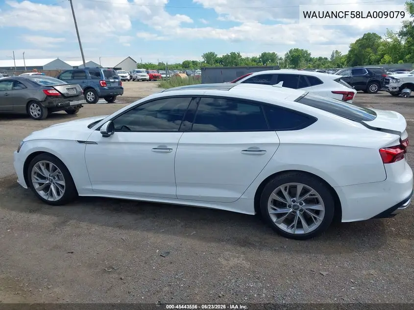 2020 Audi A5 Sportback Premium 45 Tfsi Quattro S Tronic VIN: WAUANCF58LA009079 Lot: 45443556