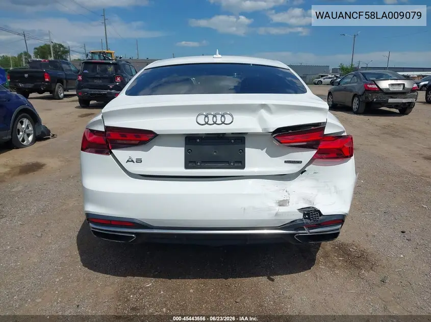 2020 Audi A5 Sportback Premium 45 Tfsi Quattro S Tronic VIN: WAUANCF58LA009079 Lot: 45443556