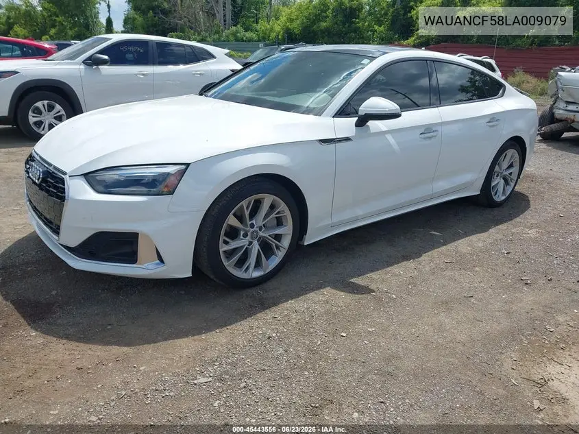 2020 Audi A5 Sportback Premium 45 Tfsi Quattro S Tronic VIN: WAUANCF58LA009079 Lot: 45443556