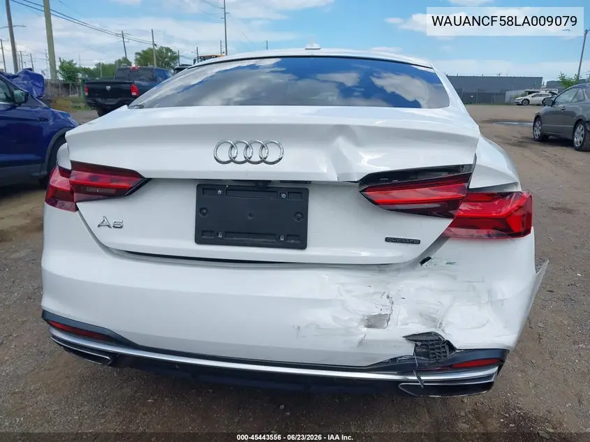 2020 Audi A5 Sportback Premium 45 Tfsi Quattro S Tronic VIN: WAUANCF58LA009079 Lot: 45443556
